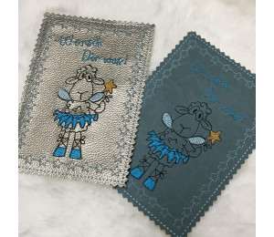 Stickdatei ITH - Postkarte Wunschschaf Wünsch Dir was 